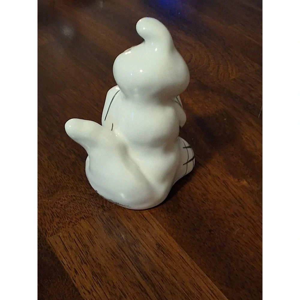 Halloween Ghost Salt and Pepper Shakers Ceramic Pumpkin Spiderweb Set White